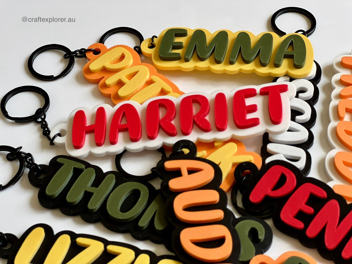 Personalised Name Keychains (6mm thick) - Craft Explorer