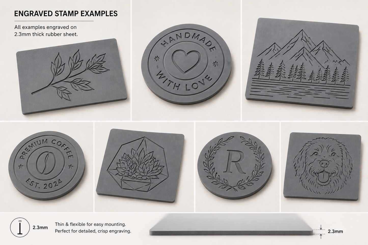 Laser Engraving Rubber Sheet - Grey