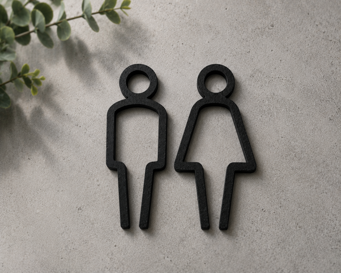 Modern WC Sign (Plastic)