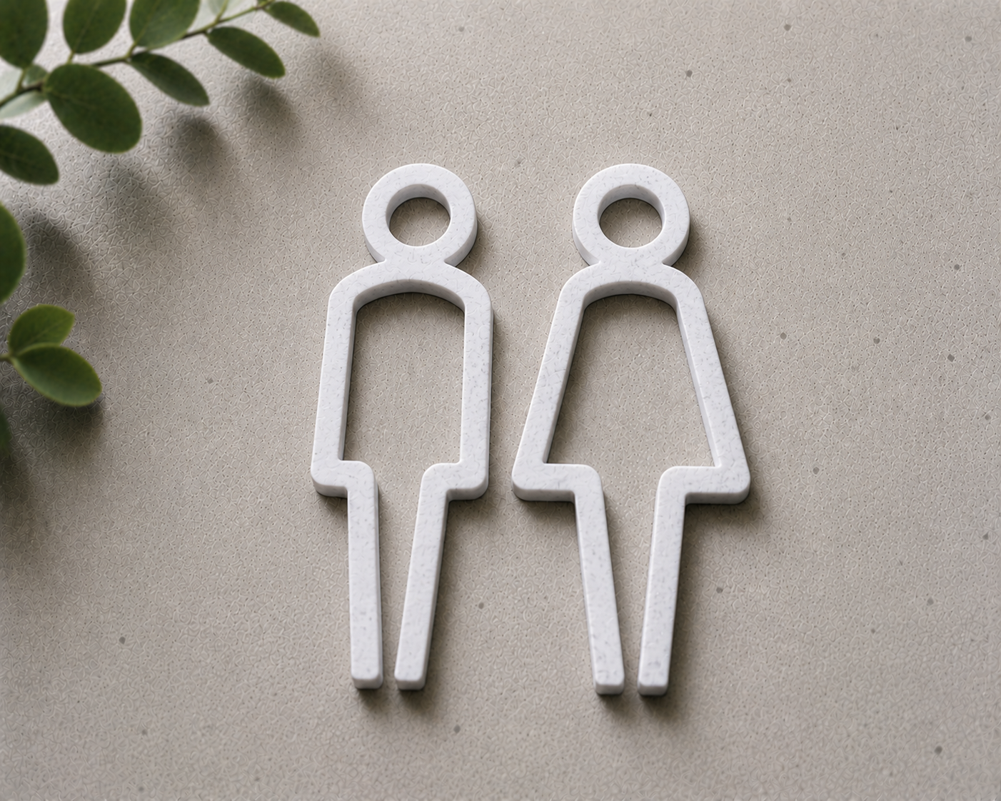 Modern WC Sign (Plastic)