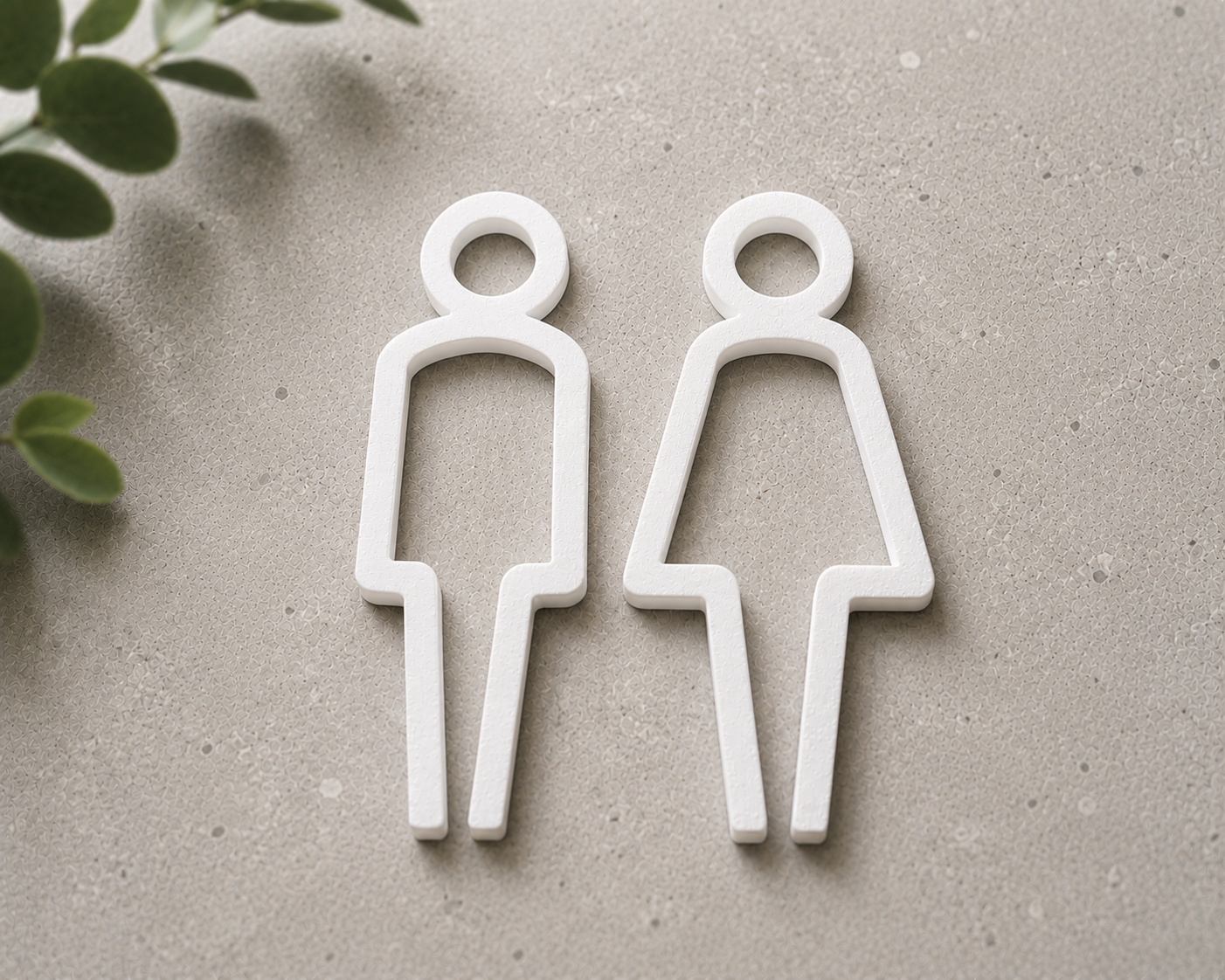 Modern WC Sign (Plastic)