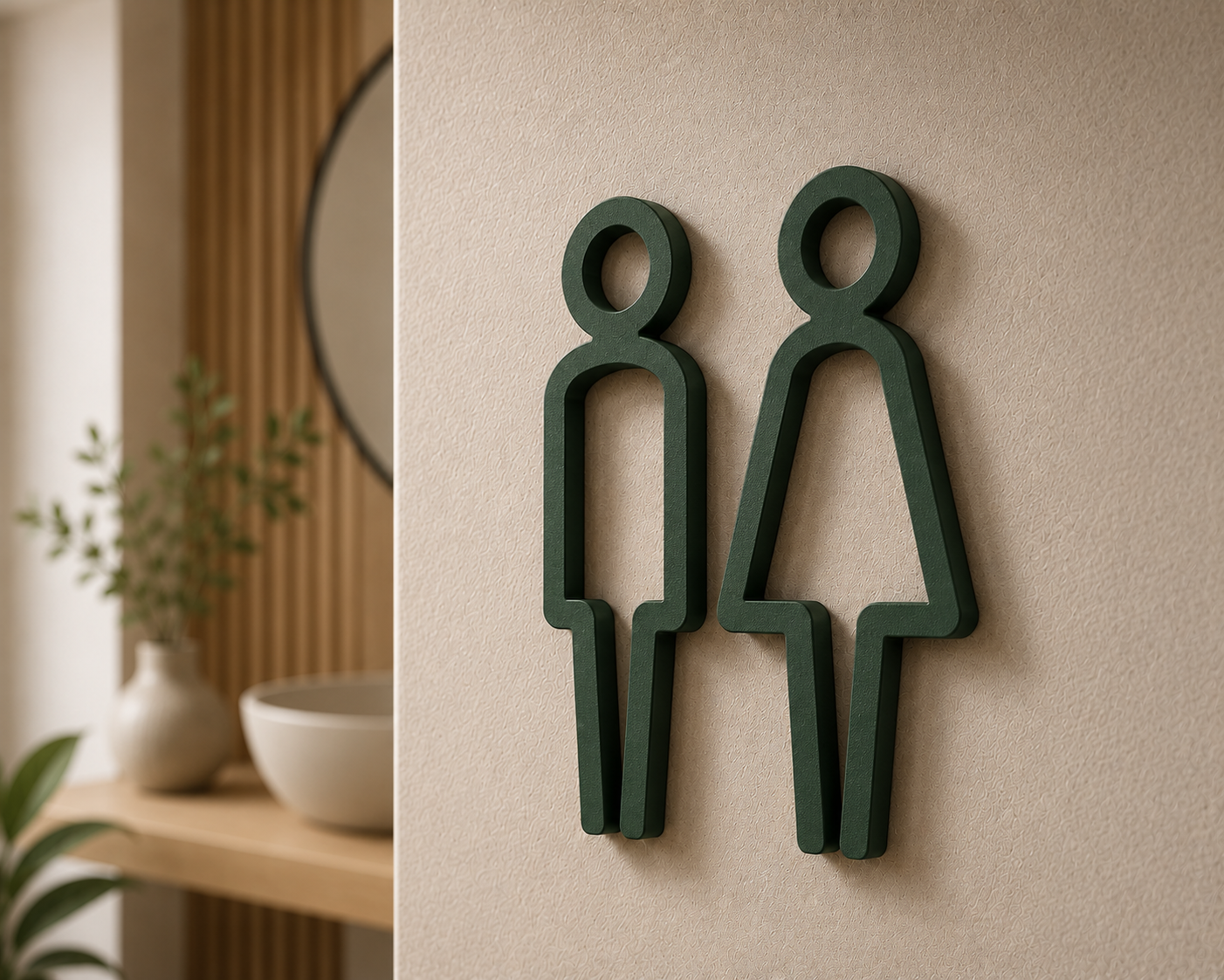 Modern WC Sign (Plastic)