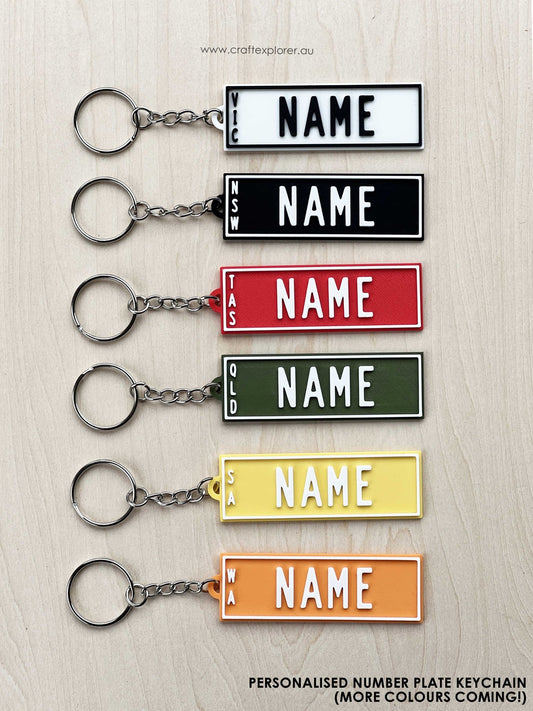 Personalised Car Number Plate Keychains - Craft Explorer