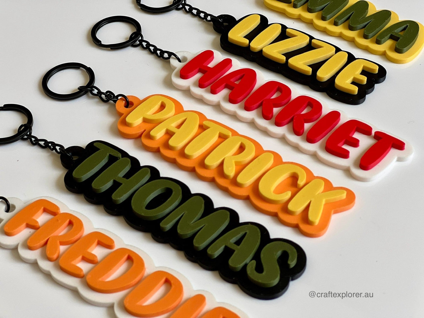 Personalised Name Keychains (6mm thick) - Craft Explorer