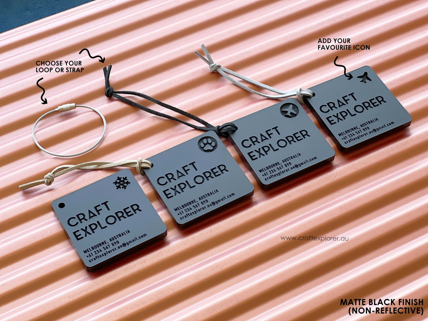 Personalised Travel Luggage Tags 2.0 (6mm Thick) - Craft Explorer