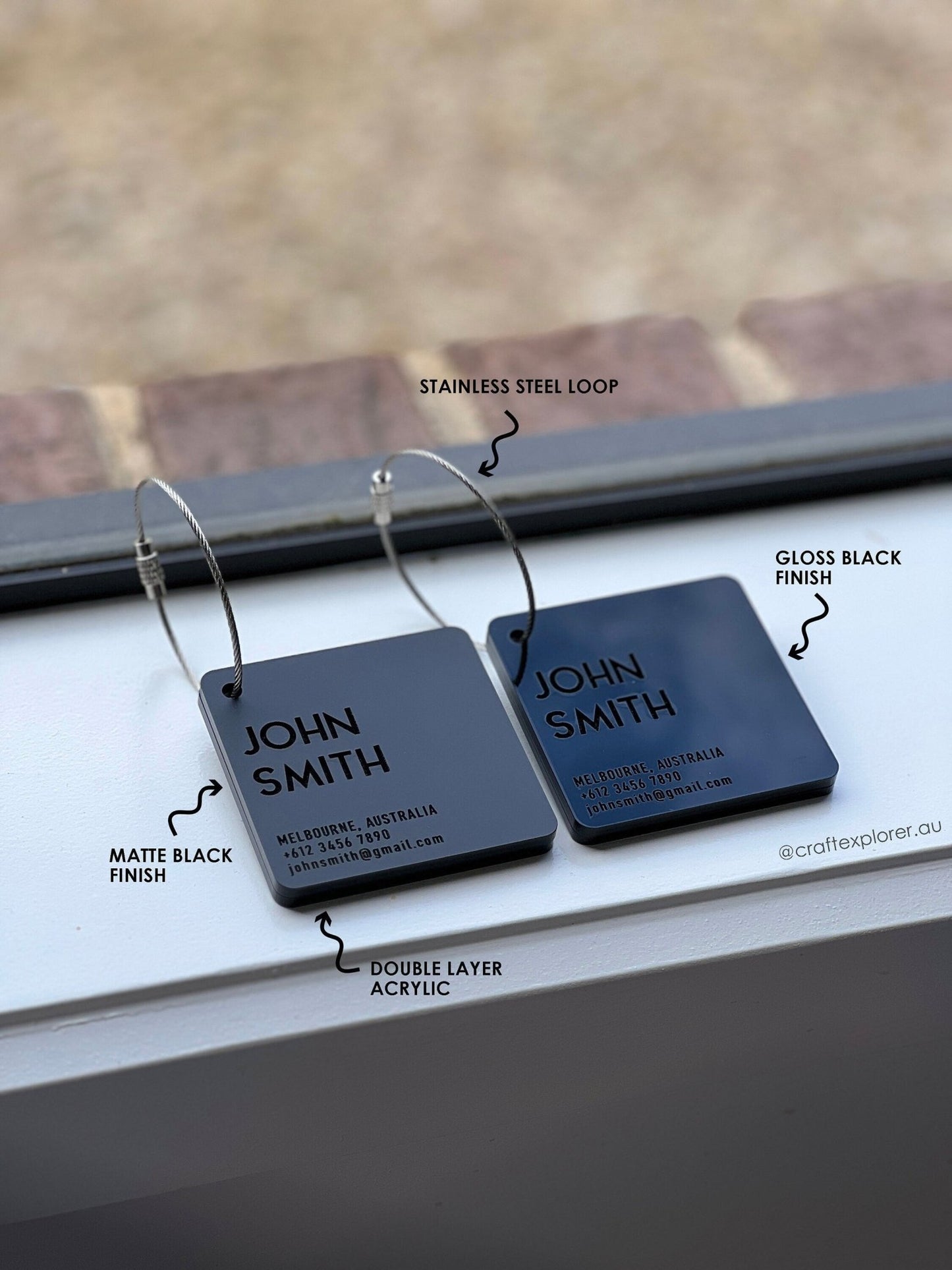Personalised Travel Luggage Tags (6mm Thick) - Craft Explorer