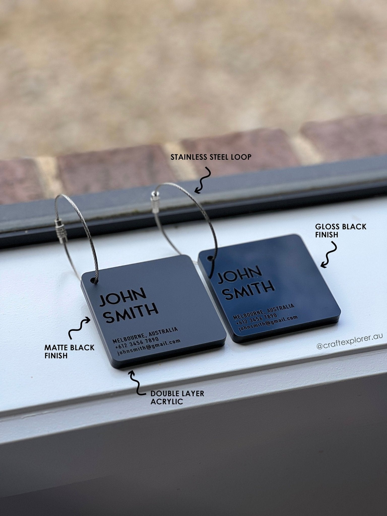 Personalised Travel Luggage Tags (6mm Thick) - Craft Explorer